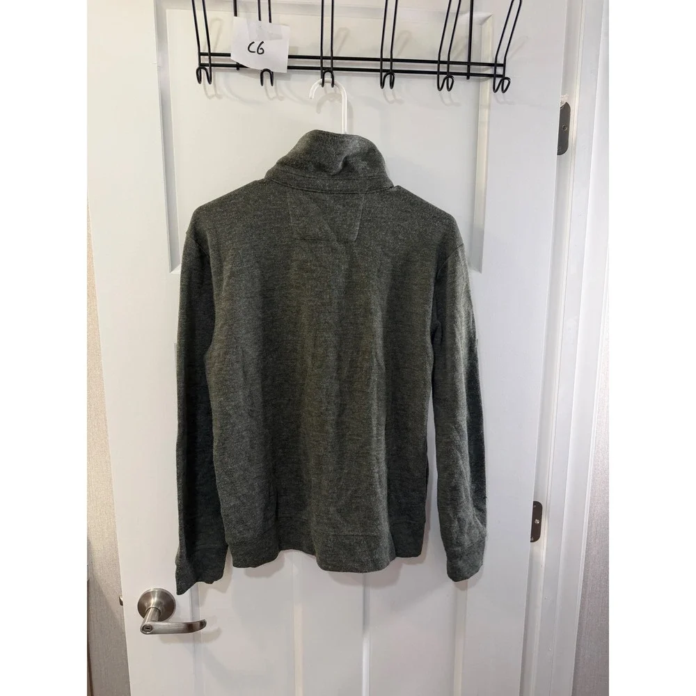 Banana‎ Republic Mens Shawl Collar Pullover Sweater Heathered Olive Green Small